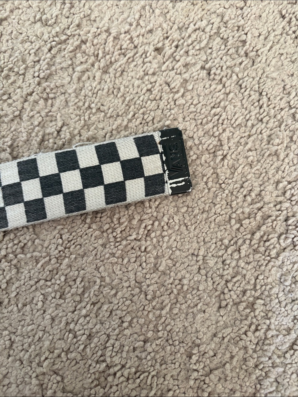 Vans Checkerboard Web Belt in Black and White - Picture 4 of 6